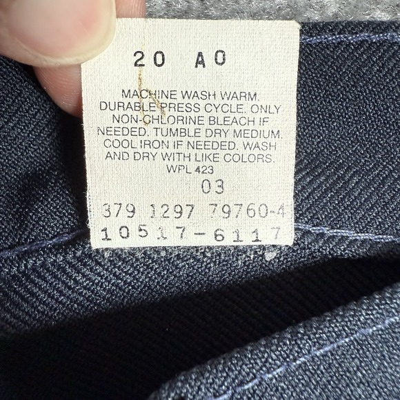 Vintage 90s Levi's Dress Pants Men's 38x34 (36x34) Navy Blue Straight Leg - Picture 4 of 9